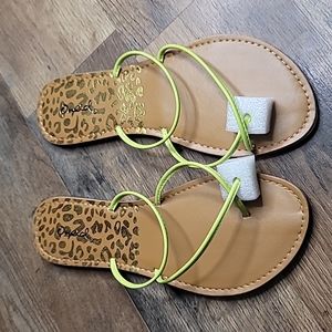 Neon Yellow Strap Sandals